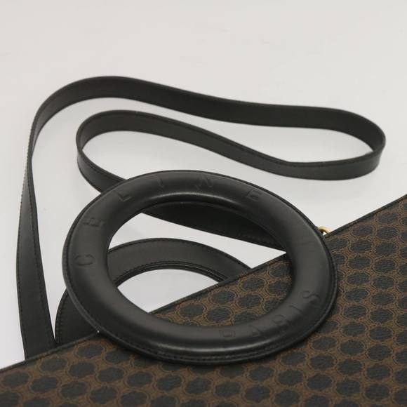 CELINE Macadam Canvas Hand Bag PVC 2way Black Auth 67776A - Picture 14 of 16